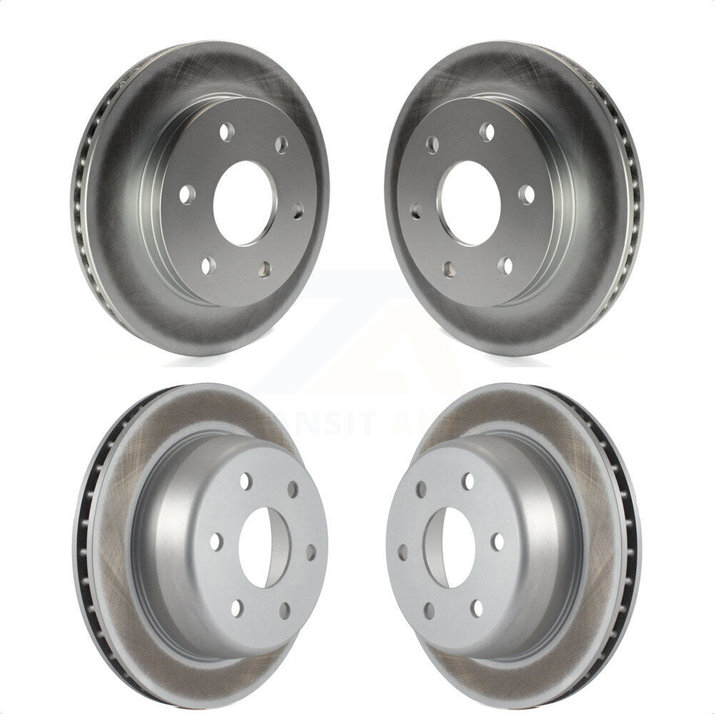 Front Rear Coated Disc Brake Rotors Kit For Chevrolet Silverado 1500 GMC Tahoe Sierra Suburban Yukon Avalanche XL Cadillac Escalade Express ESV EXT Savana KG-100699 by Genius