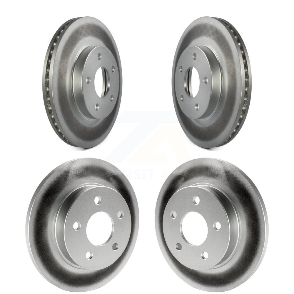 Front Rear Coated Disc Brake Rotors Kit For 2007-2010 Pontiac G5 With Drum Brakes 5 Lug Wheels KG-100733 by Genius