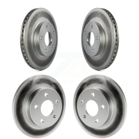 Front Rear Coated Disc Brake Rotors Kit For 2007-2010 Pontiac G5 With Drum Brakes 5 Lug Wheels KG-100733 by Genius