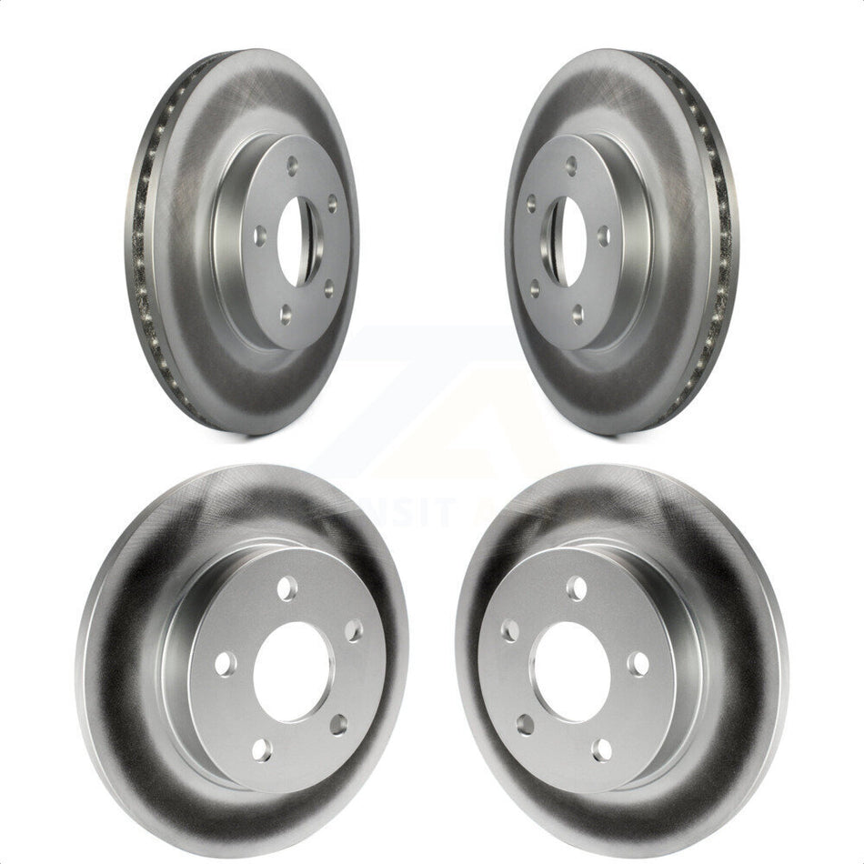 Front Rear Coated Disc Brake Rotors Kit For 2007-2010 Pontiac G5 With Drum Brakes 5 Lug Wheels KG-100733 by Genius