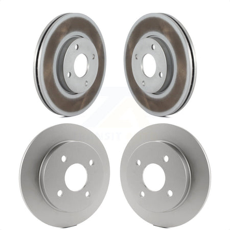 Front Rear Coated Disc Brake Rotors Kit For 2005-2007 Ford Focus rear brakes KG-100781 by Genius