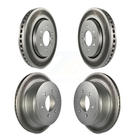 Front Rear Coated Disc Brake Rotors Kit For 2010-2011 Ford F-150 With 6 Lug Wheels KG-100786 by Genius