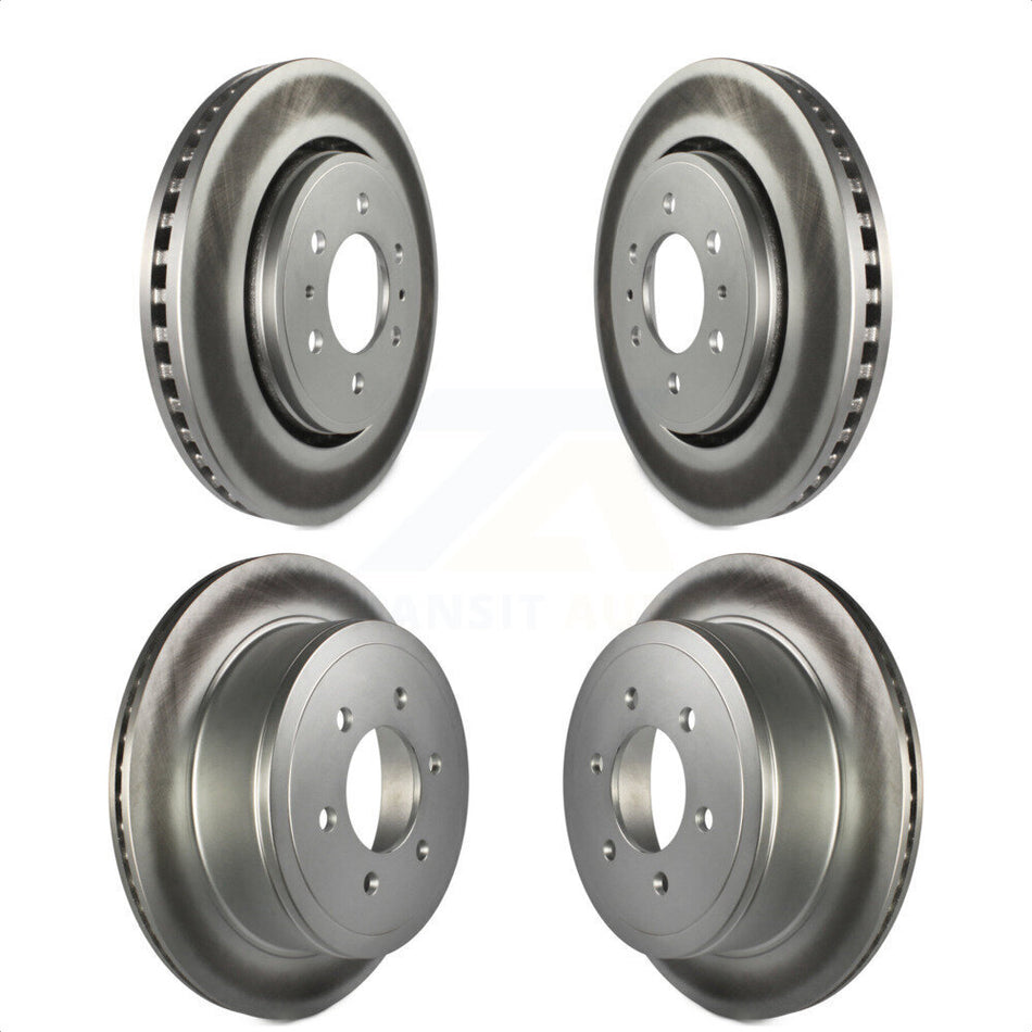 Front Rear Coated Disc Brake Rotors Kit For 2010-2011 Ford F-150 With 6 Lug Wheels KG-100786 by Genius