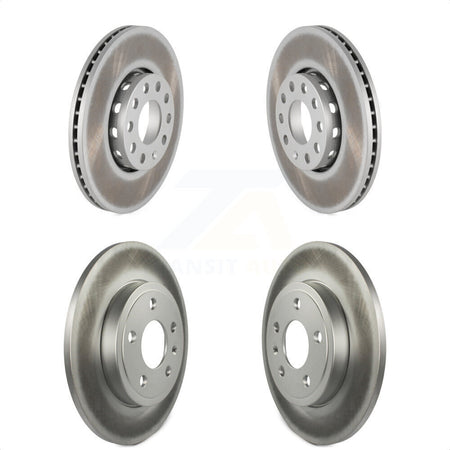 Front Rear Coated Disc Brake Rotors Kit For 2005-2006 Audi A4 Quattro With 288mm Diameter Rotor KG-100874 by Genius