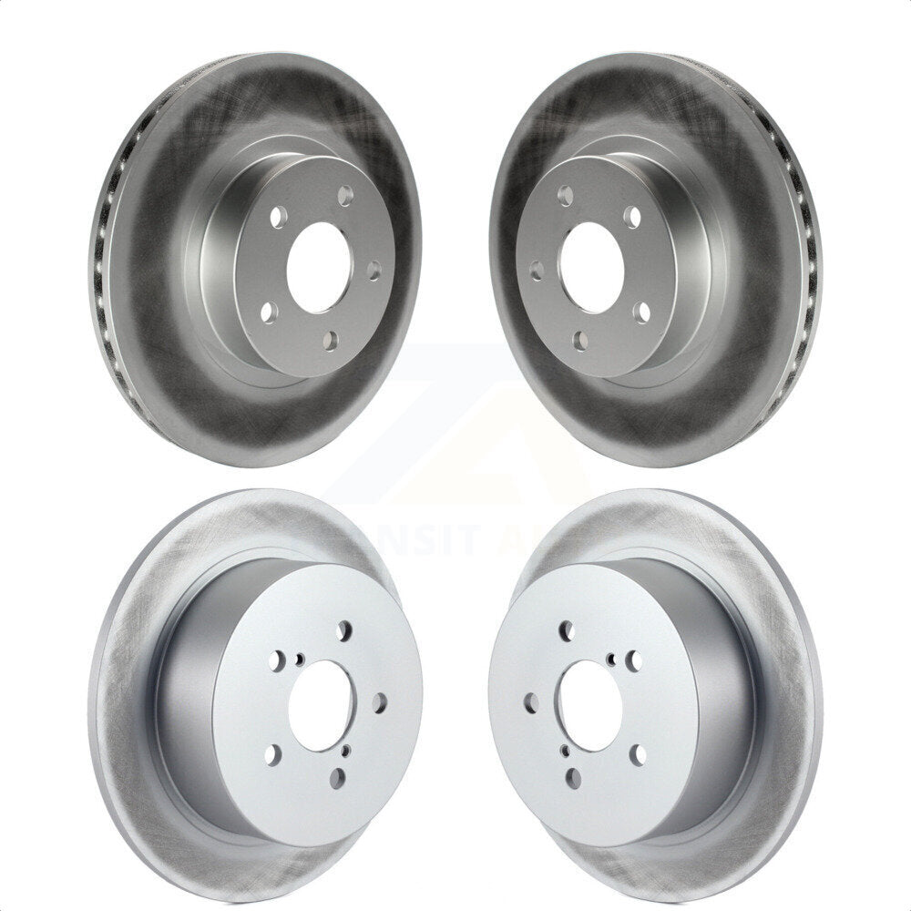 Front Rear Coated Disc Brake Rotors Kit For 2005 Subaru Legacy i Limited With 277mm Diameter Rotor KG-100877 by Genius