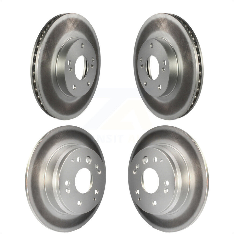 Front Rear Coated Disc Brake Rotors Kit For 2003-2011 Honda Element KG-100883 by Genius