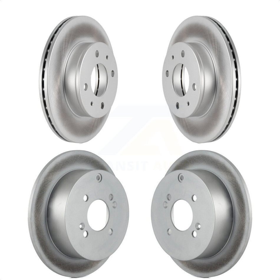 Front Rear Coated Disc Brake Rotors Kit For 2006 Hyundai Accent Hatchback KG-100948 by Genius