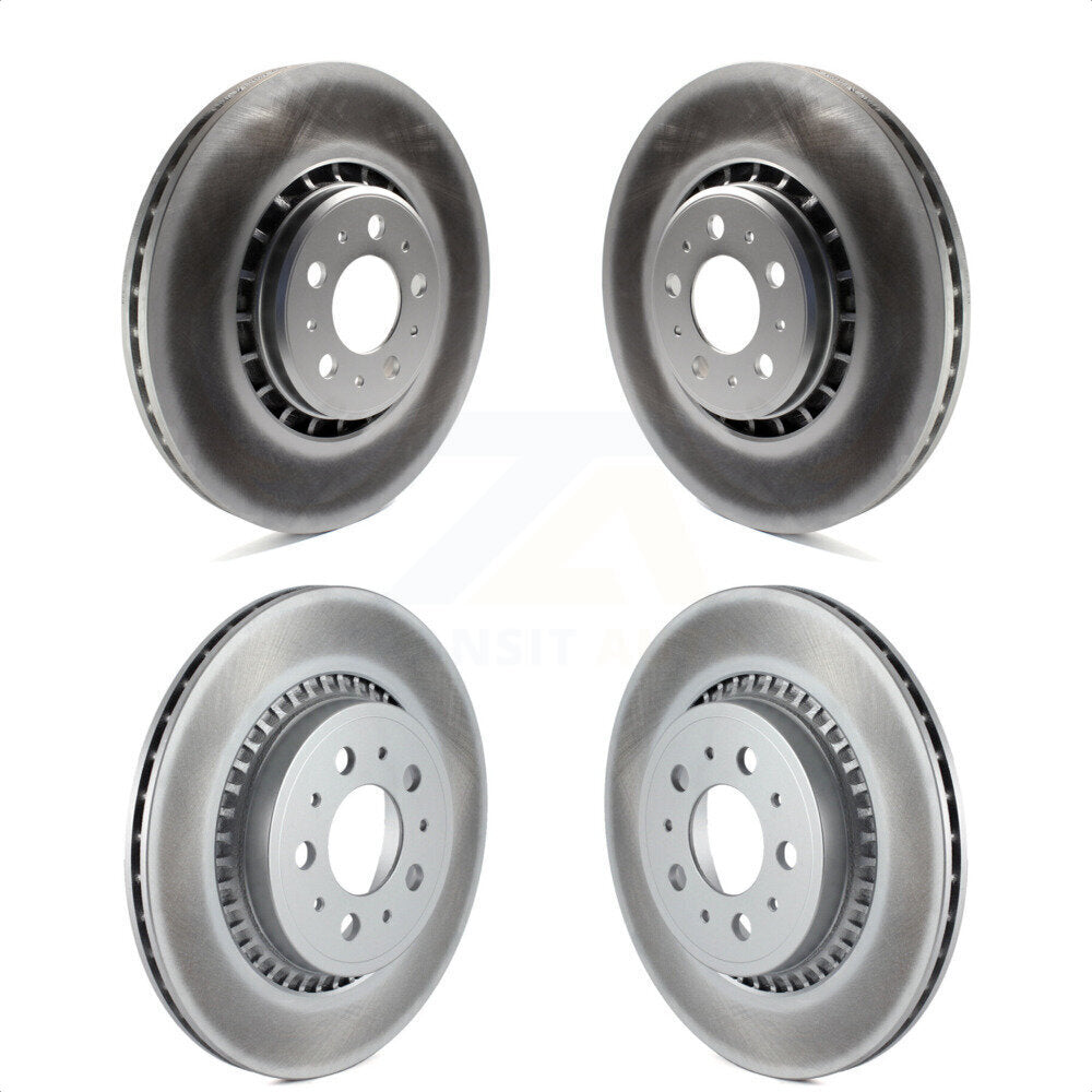 Front Rear Coated Disc Brake Rotors Kit For 2003-2014 Volvo XC90 With 336mm Diameter Rotor KG-101005 by Genius