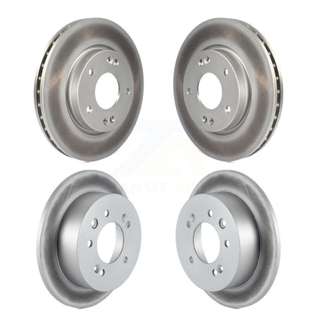 Front Rear Coated Disc Brake Rotors Kit For Hyundai Elantra KG-101041 by Genius