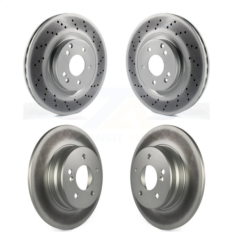 Front Rear Coated Disc Brake Rotors Kit For Mercedes-Benz C230 CLK350 SLK350 C320 SLK280 SLK300 KG-101045 by Genius