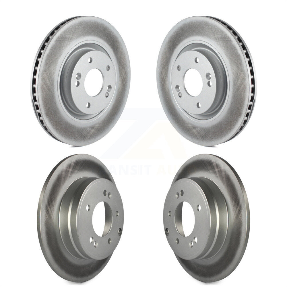 Front Rear Coated Disc Brake Rotors Kit For Kia Optima Hyundai Tucson Azera Cadenza KG-101143 by Genius