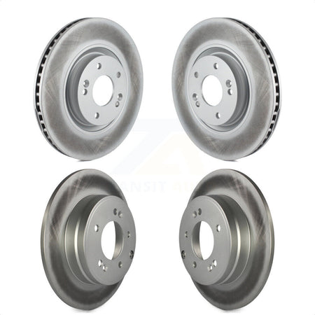 Front Rear Coated Disc Brake Rotors Kit For Kia Optima Hyundai Tucson Azera Cadenza KG-101143 by Genius