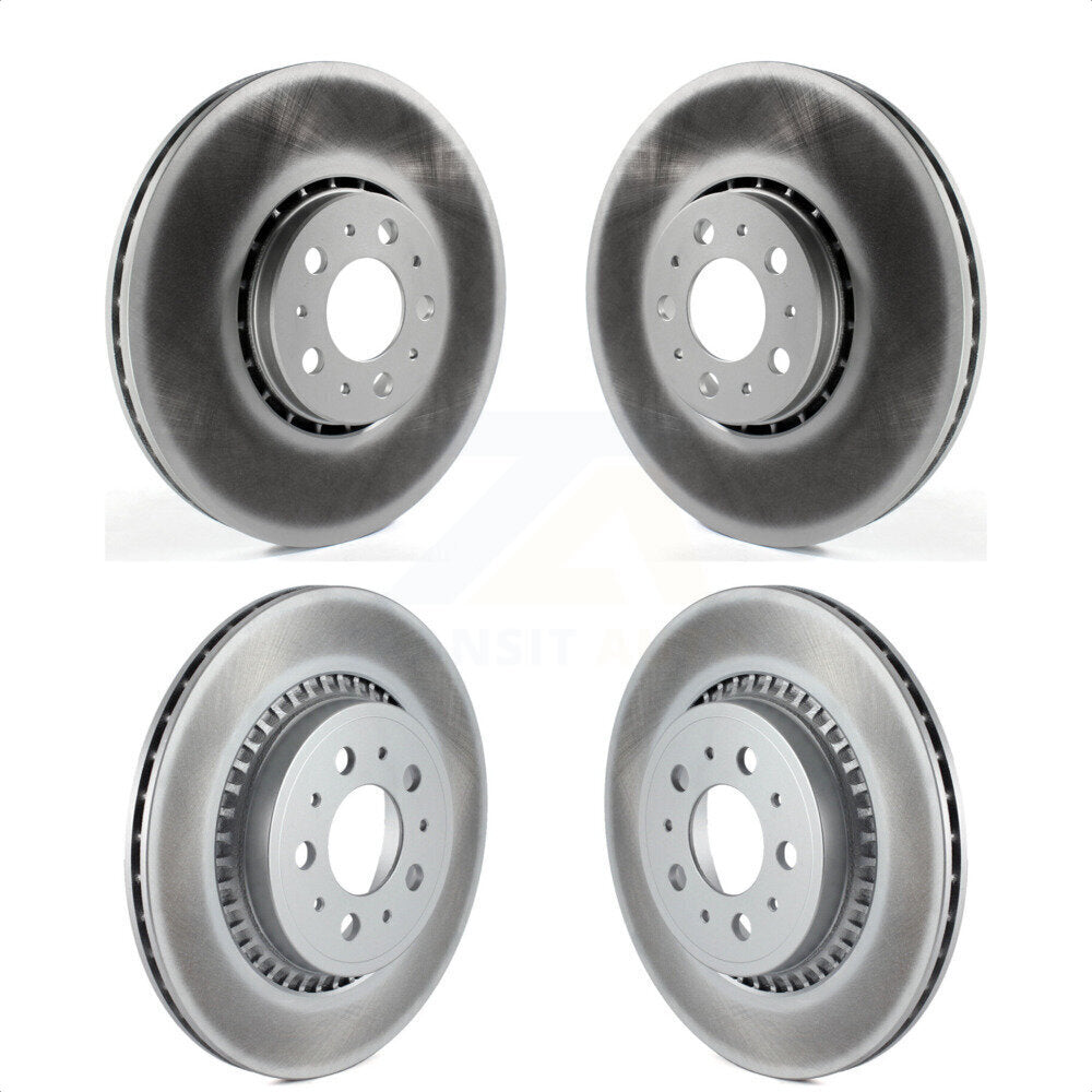 Front Rear Coated Disc Brake Rotors Kit For 2003-2014 Volvo XC90 With 328mm Diameter Rotor KG-101169 by Genius