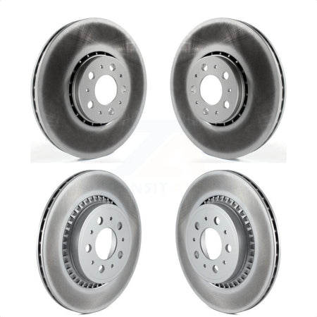 Front Rear Coated Disc Brake Rotors Kit For 2003-2014 Volvo XC90 With 328mm Diameter Rotor KG-101169 by Genius