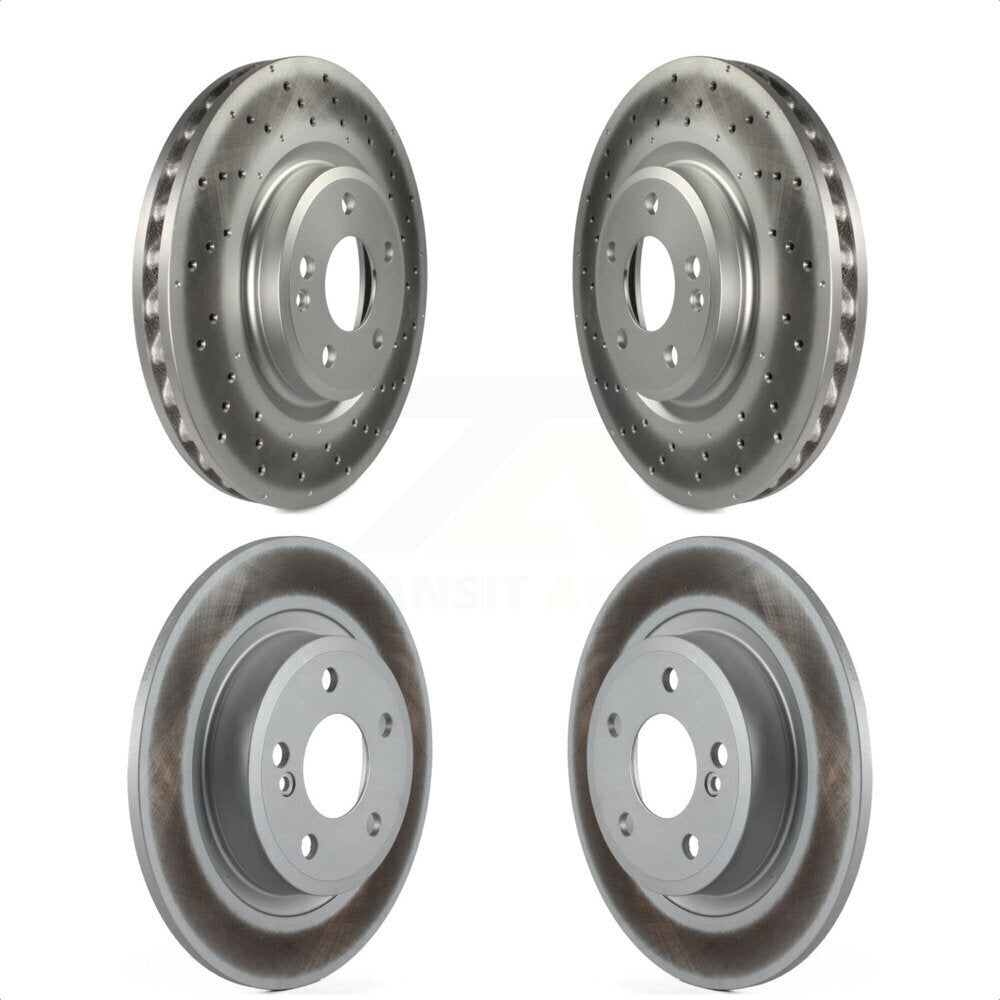 Front Rear Coated Disc Brake Rotors Kit For 2019 Mercedes-Benz CLA250 With Sport Package KG-101189 by Genius