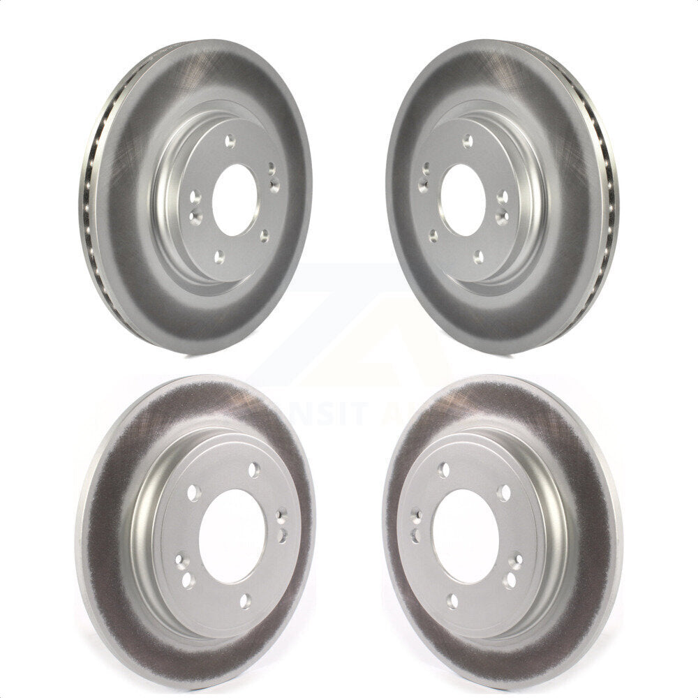 Front Rear Coated Disc Brake Rotors Kit For Hyundai Elantra Kia Forte Veloster KG-101280 by Genius