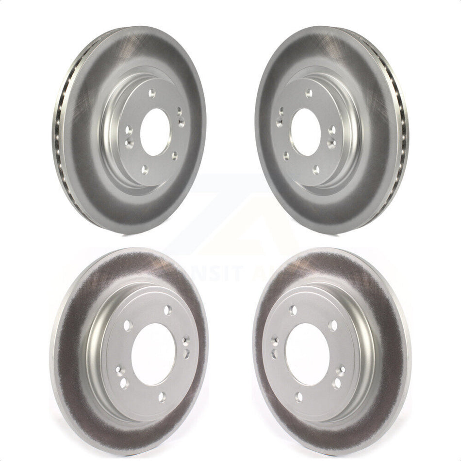 Front Rear Coated Disc Brake Rotors Kit For Hyundai Elantra Kia Forte Veloster KG-101280 by Genius