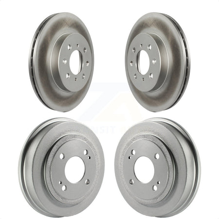 Front Rear Disc Brake Rotors Drums Kit For Honda Civic Fit Acura EL KG-101424 by Genius