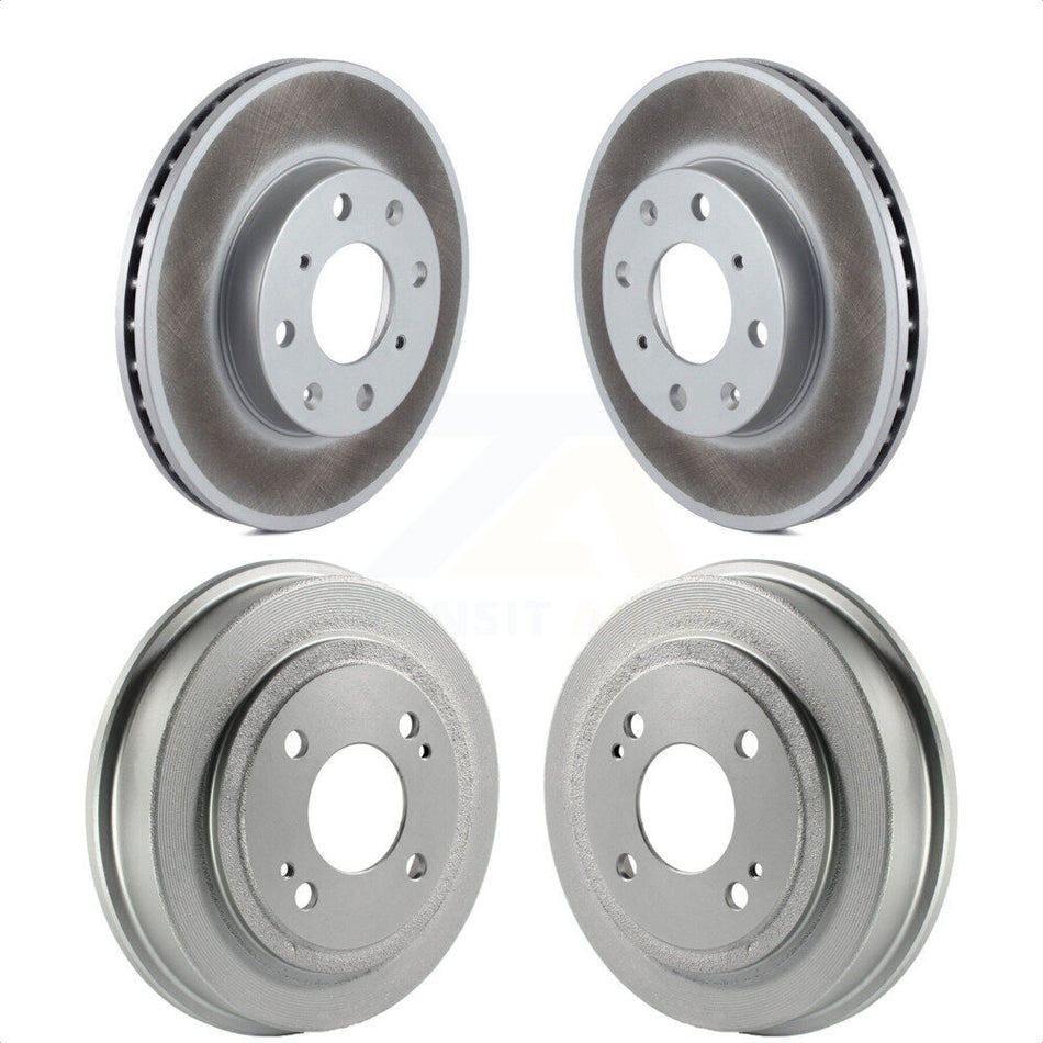 Front Rear Disc Brake Rotors Drums Kit For Honda Civic KG-101425 by Genius