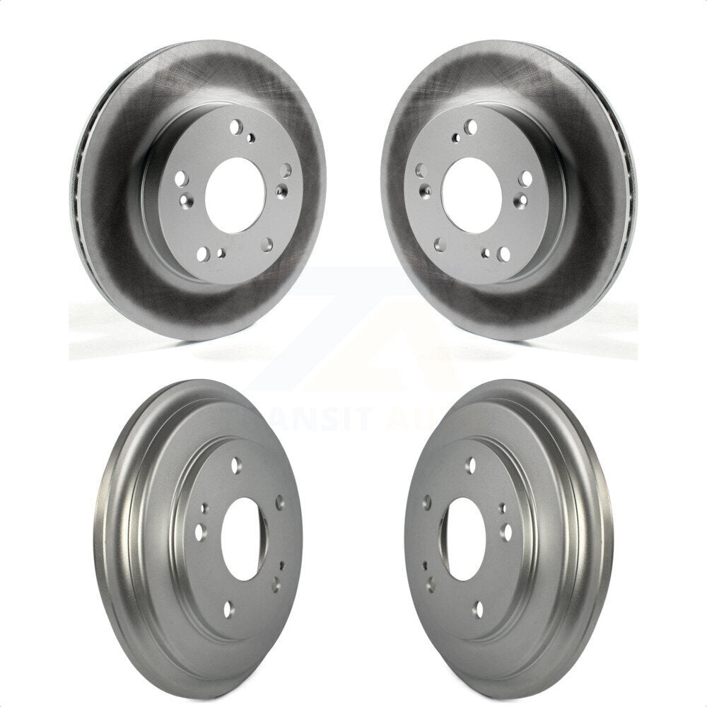 Front Rear Disc Brake Rotors Drums Kit For Honda Civic KG-101427 by Genius