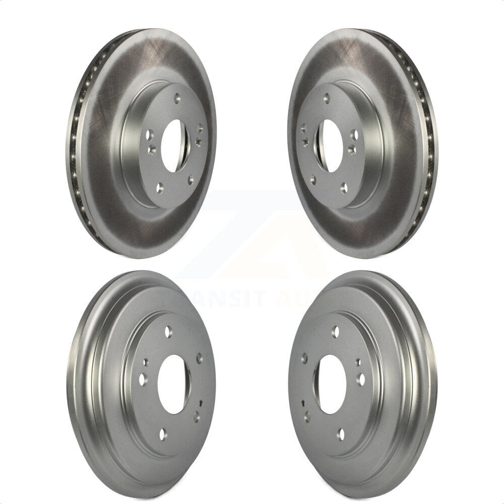 Front Rear Disc Brake Rotors Drums Kit For Honda Civic KG-101428 by Genius