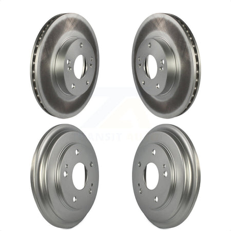 Front Rear Disc Brake Rotors Drums Kit For Honda Civic KG-101428 by Genius