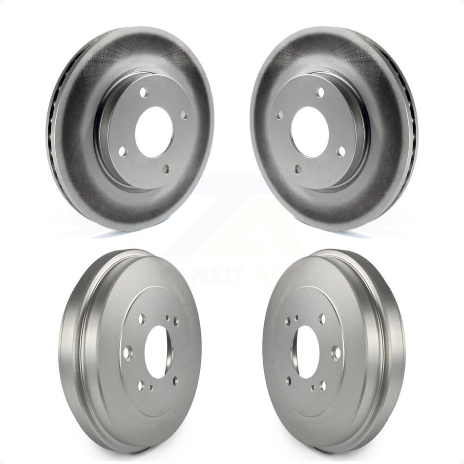 Front Rear Disc Brake Rotors Drums Kit For Nissan Sentra Versa Cube KG-101436 by Genius