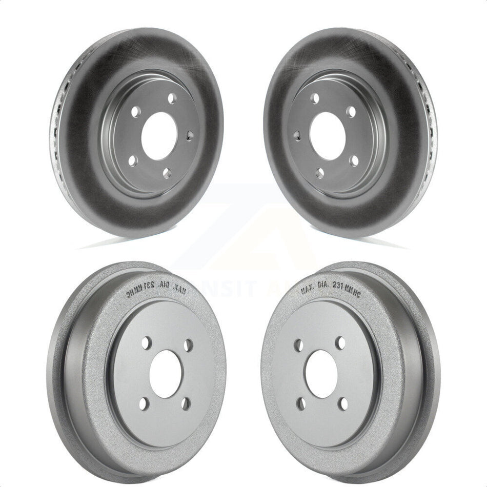 Front Rear Disc Brake Rotors Drums Kit For 2006 Pontiac Pursuit With Brakes KG-101448 by Genius