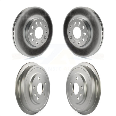 Front Rear Disc Brake Rotors Drums Kit For Volkswagen Jetta Beetle With 288mm Diameter Rotor KG-101459 by Genius