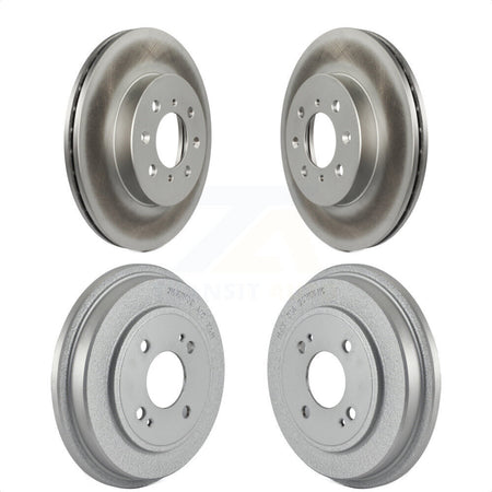 Front Rear Disc Brake Rotors Drums Kit For Honda Civic Fit Insight KG-101462 by Genius