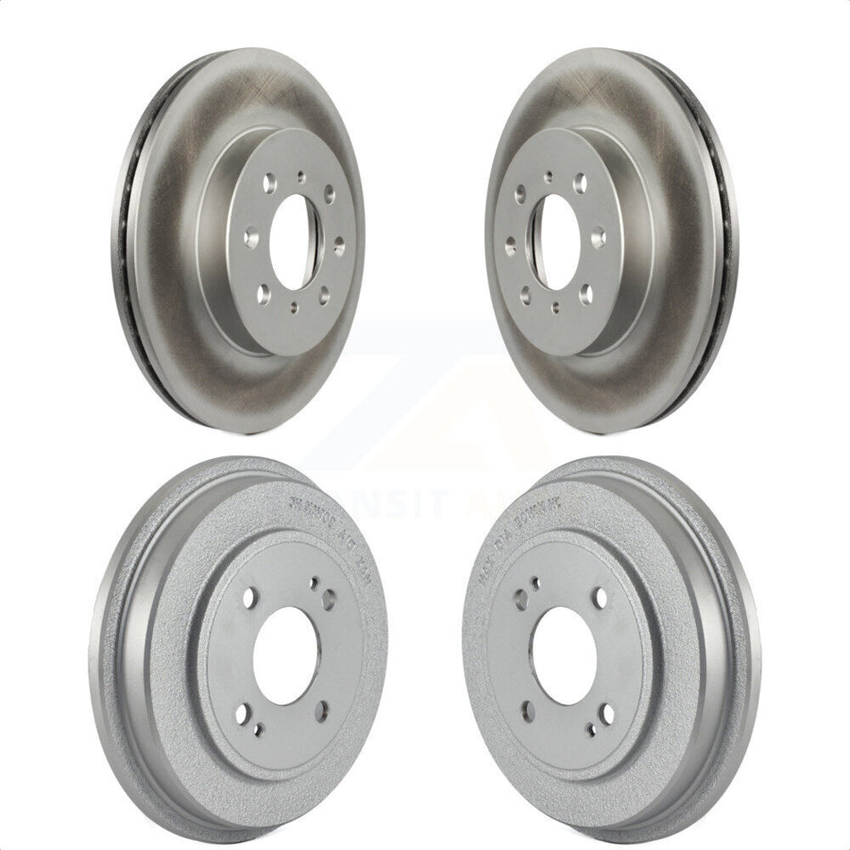 Front Rear Disc Brake Rotors Drums Kit For Honda Civic Fit Insight KG-101462 by Genius