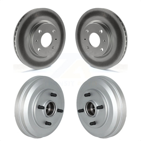 Front Rear Disc Brake Rotors Drums Kit For 2009-2011 Ford Focus KG-101495 by Genius