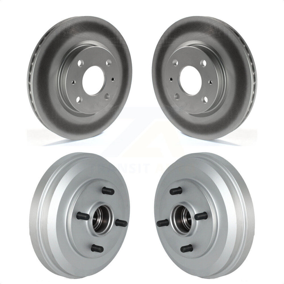 Front Rear Disc Brake Rotors Drums Kit For 2009-2011 Ford Focus KG-101495 by Genius