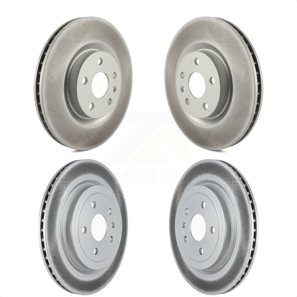 Front Rear Coated Disc Brake Rotors Kit For Cadillac CTS With Heavy Duty Brakes KG-101499 by Genius