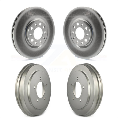 Front Rear Disc Brake Rotors Drums Kit For 2017 Jeep Compass With 305mm Diameter Rotor KG-101523 by Genius