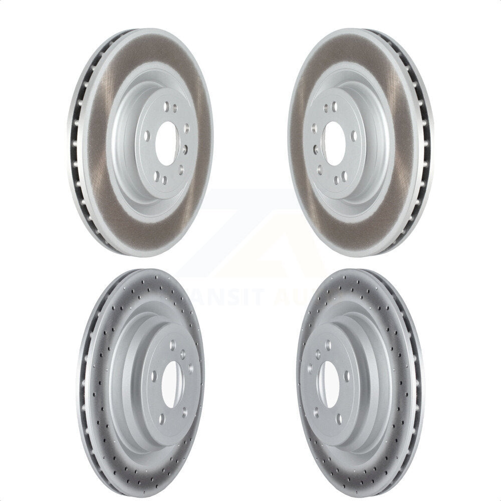 Front Rear Coated Disc Brake Rotors Kit For Mercedes-Benz GLE400 Without Sport Package KG-101526 by Genius
