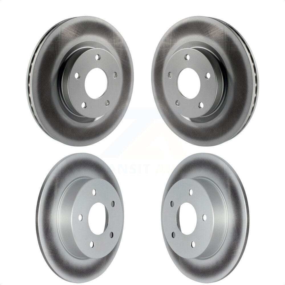 Front Rear Coated Disc Brake Rotors Kit For 2019-2022 Nissan Altima With Power Operated Parking KG-101554 by Genius