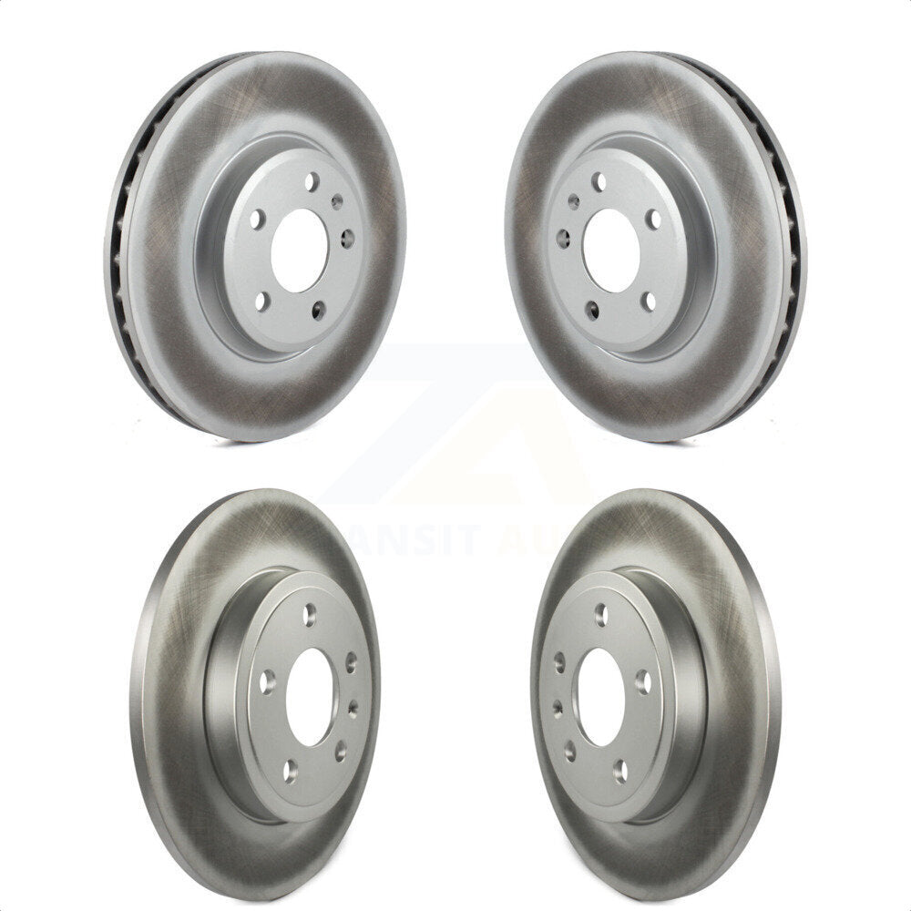 Front Rear Coated Disc Brake Rotors Kit For 2009 Audi A4 Quattro Sedan Wagon With 288mm Diameter Rotor KG-101583 by Genius