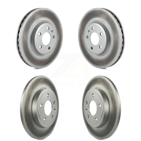 Front Rear Coated Disc Brake Rotors Kit For 2009 Audi A4 Quattro Sedan Wagon With 288mm Diameter Rotor KG-101583 by Genius