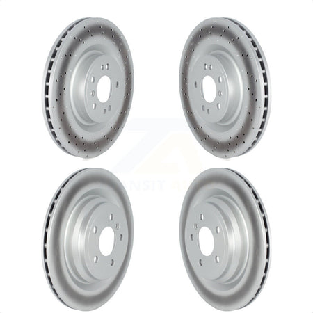 Front Rear Coated Disc Brake Rotors Kit For 2016-2017 Mercedes-Benz GLE400 With AMG Package KG-101690 by Genius