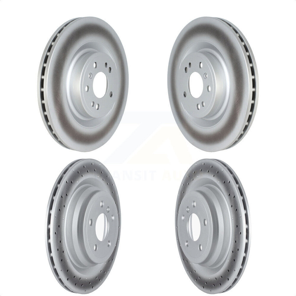 Front Rear Coated Disc Brake Rotors Kit For 2016-2017 Mercedes-Benz GLE400 With AMG Package KG-101691 by Genius