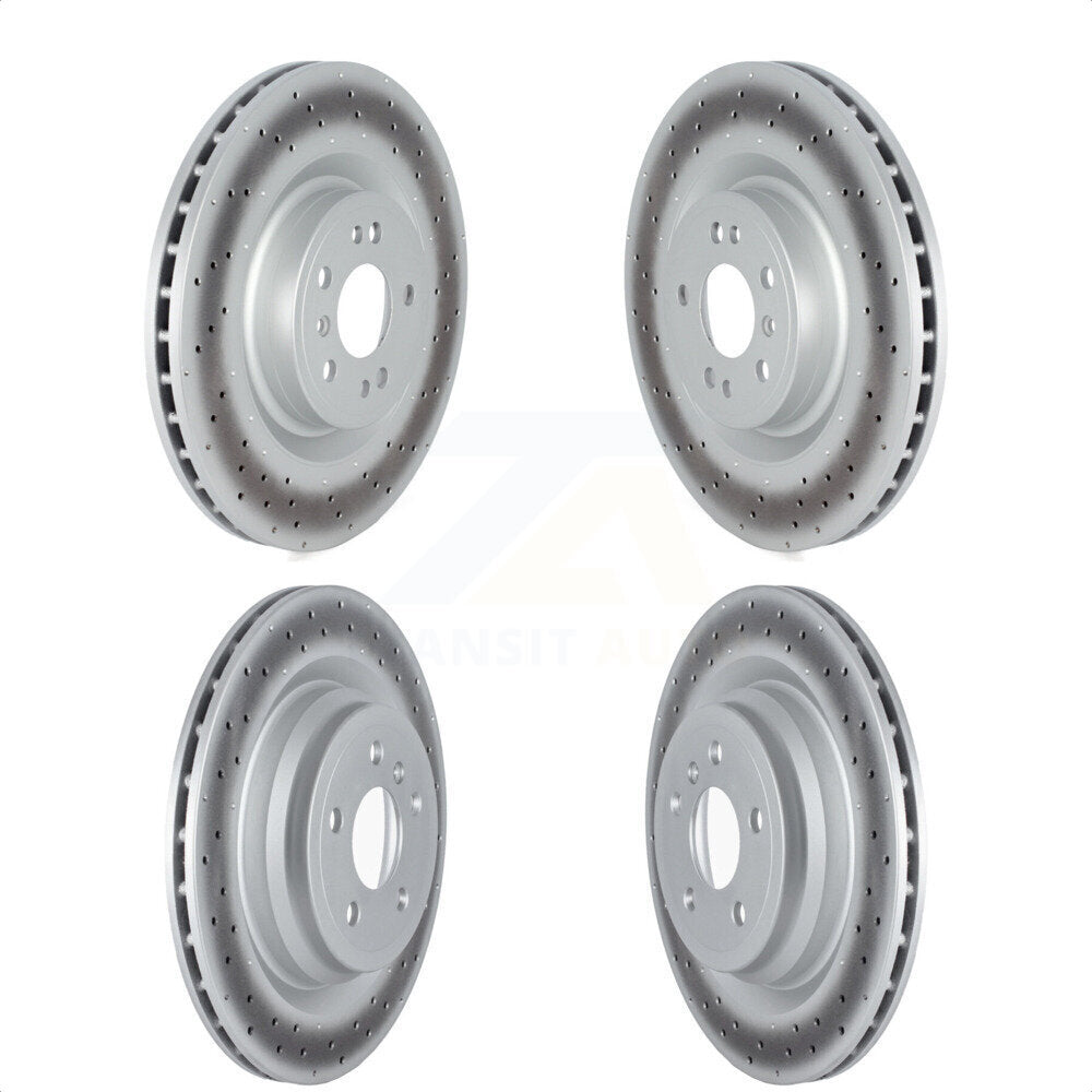 Front Rear Coated Disc Brake Rotors Kit For 2016-2017 Mercedes-Benz GLE400 With AMG Package KG-101692 by Genius