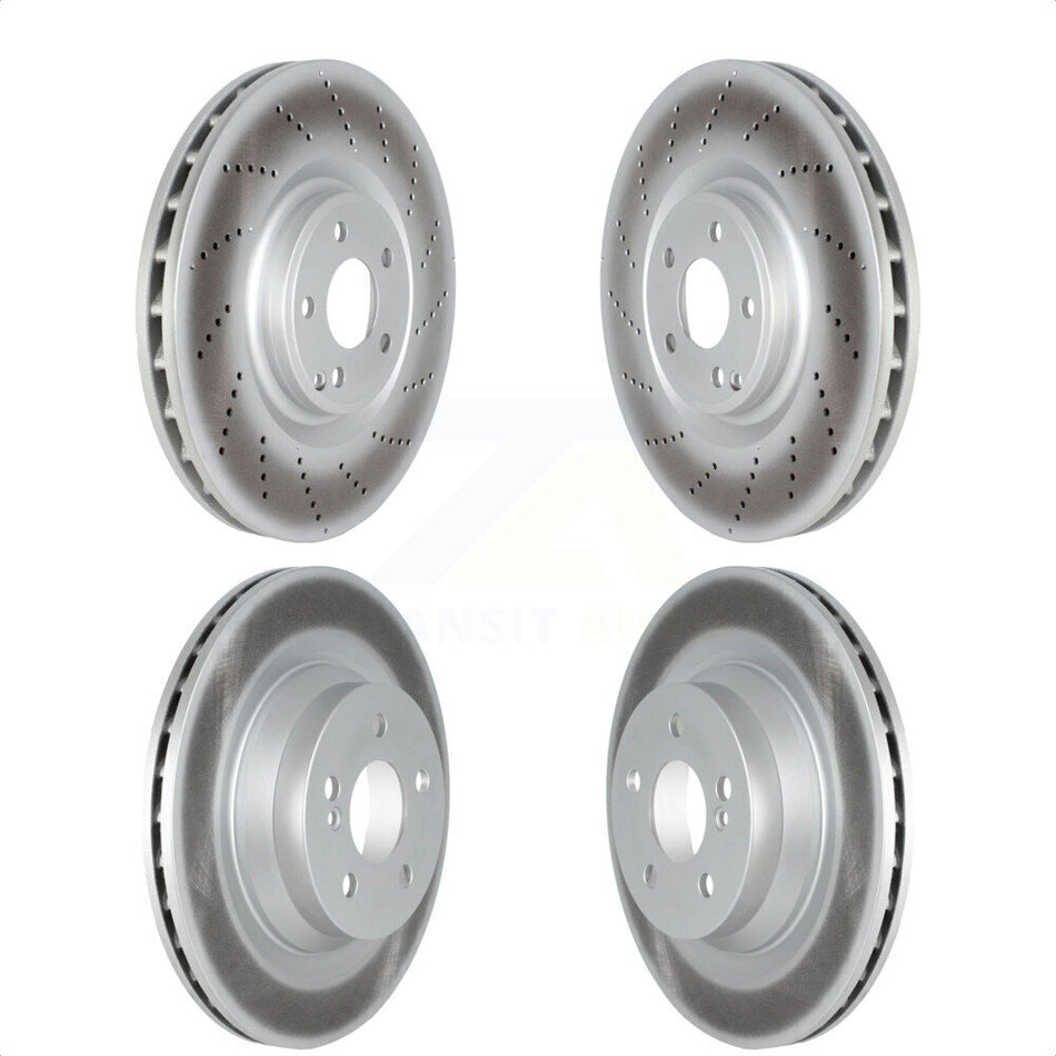 Front Rear Coated Disc Brake Rotors Kit For 2012-2018 Mercedes-Benz CLS550 KG-101708 by Genius