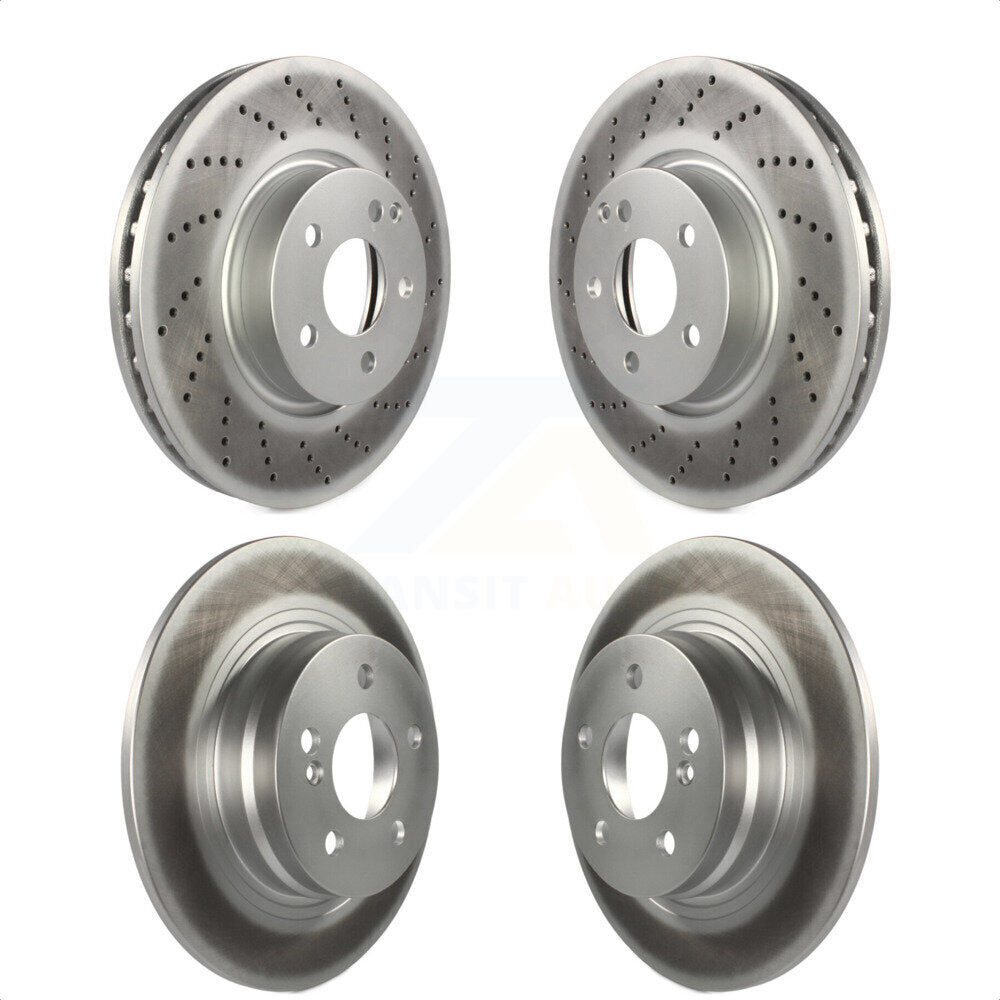 Front Rear Coated Disc Brake Rotors Kit For 2011-2012 Mercedes-Benz C300 With 322mm Diameter Rotor KG-101739 by Genius