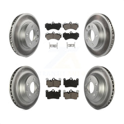 Front Rear Coated Disc Brake Rotors And Ceramic Pads Kit (6Pc) For Porsche Cayenne Volkswagen Touareg With 330mm Diameter Rotor KGC-100003