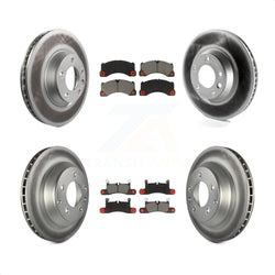 Front Rear Coated Disc Brake Rotors And Ceramic Pads Kit (6Pc) For Porsche Cayenne KGC-100004
