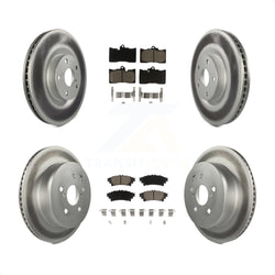 Front Rear Coated Disc Brake Rotors And Ceramic Pads Kit (6Pc) For 2014-2015 Lexus IS350 C F Sport KGC-100009