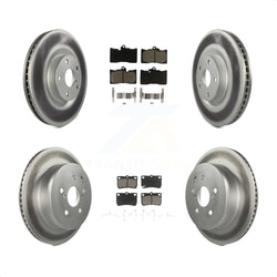 Front Rear Coated Disc Brake Rotors And Ceramic Pads Kit (6Pc) For Lexus GS350 IS350 GS450h GS460 KGC-100010
