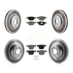 Front Rear Coated Disc Brake Rotors And Ceramic Pads Kit (6Pc) For BMW 750Li xDrive 750i 550i GT KGC-100014