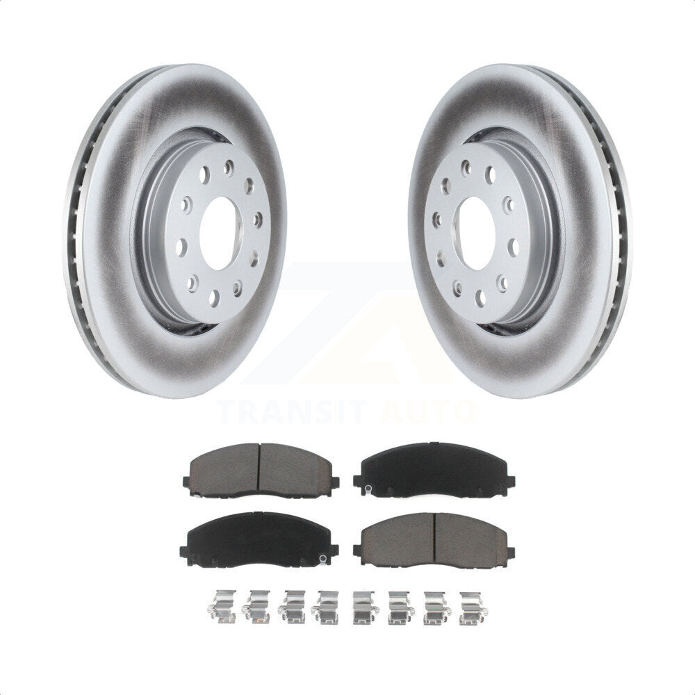 Front Coated Disc Brake Rotors And Ceramic Pads Kit For Jeep Wrangler Gladiator KGC-100023 by Transit Auto